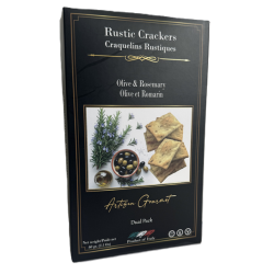 Artisan Gourmet Olive & Rosemary crackers - Black box 60 gr.