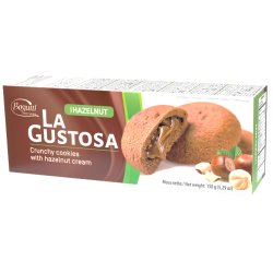 Bogutti La Gustosa crunchy cookies with hazelnut cream 150 gr., 18/cs
A crunchy outer cookie shell filled with a velvety, rich 30% hazelnut cream center