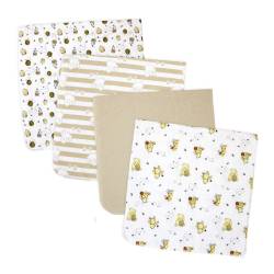 Pooh & Friends 4-Pack Receiving blankets 100% Cotton 28"x28"