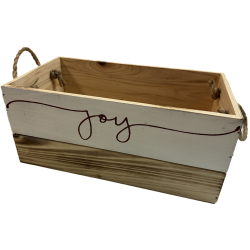 XLarge Rustic JOY multicolored crate 16"x8"x6"H