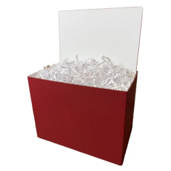 Red rigid box with bench insert 8.25"x4.75"x6.25"H