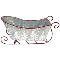 Metal sleighs with tree design 14.2"x5.2"x7"H