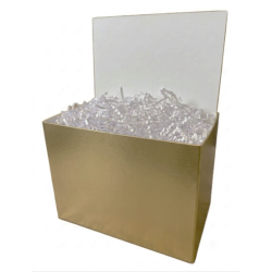 8.25" Gold basket display box with matching bench insert 8.25"x4.75"x6.25"H