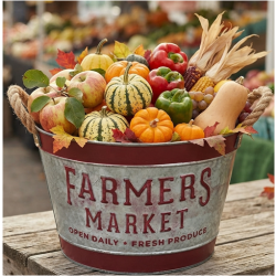 CTF719FM - Galvanized Farmer's Market metal container