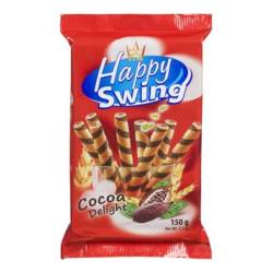 FLIS Happy Swing Rolls 150 gr., 16/cs
Crispy, striped rolled wafers filled with a rich, creamy chocolate-flavored cocoa cream.