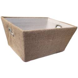 Large Rectangular Jute basket with natural liner 16"