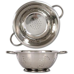 KA-50018 - Stainless Steel 28cm (8 qt) Colander 11.5”Dx5"H (14" Handle to Handle)