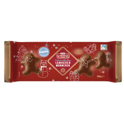 Lambertz Gingerbread man in milk chocolate 200 gr. 12/cs
Soft