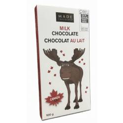 Made Milk chocolate bar - Moose design 100 gr., 24/cs