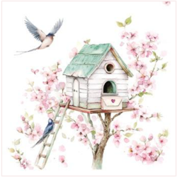 Lunch Napkins - Birdhouse 6.5"x6.5"