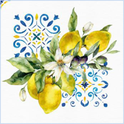 Lunch Napkins - Lemons 6.5"x6.5"
