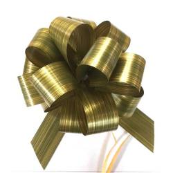 PB5SGR -  5" Pull Bows - 50 bows/case - Striped Gold/Green