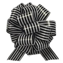PB5ZR - 5" Pull Bows - Black & White- 50 bows/case