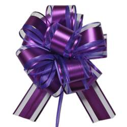 7.5" Mixed Fabrics  Pull Bows - PURPLE 50/cs