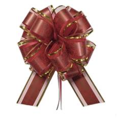 7.5" Mixed Fabrics Printed pattern Pull Bows - RED 50/cs