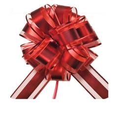7.5" Mixed Fabrics  Pull Bows - RED 50/cs
