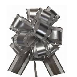7.5" Mixed Fabrics Pull Bows - SILVER 50/cs