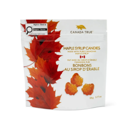 Canada True Maple Candies Pouch - 90g 24/cs
Made with Pure Canadian Maple Syrup