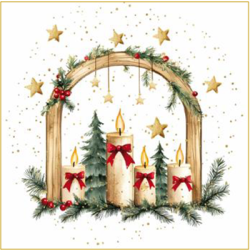 Lunch Napkins - Christmas candle arrangement
