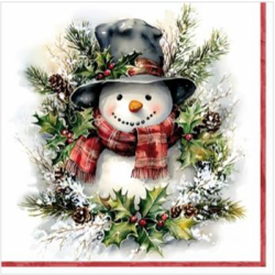 Lunch Napkins - Happy Snowman 6.5"x6.5"