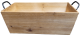 Largest in a Set of 2 Rectangular tapered wood containers with iron handles L: 18