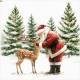 Lunch Napkins - Deer Santa 6.5
