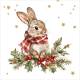 Lunch Napkins - Winter Bunny 6.5