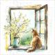 380021 - Lunch napkin - A Cat on my Window
