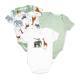 Ivory & sage green 3-Pack Bodysuit: Safari