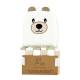 7-Pc 100% cotton woven terry washcloth/mitt set - IVORY BEAR