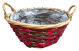 Round multi colour willow basket with handles - lined 10
