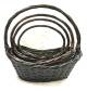 Set of 4 Boat shaped willow baskets
