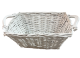 White willow basket with wooden handles