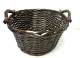 
CBL841R - Round stained willow basket with wooden handles
