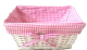 CBL848PK - White willow basket with baby pink/white fabric liner