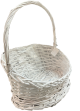 White slanted willow basket with handle - LINED 
L:16