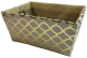 Rectangular gold basket with matching fabric liner