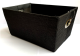 Small Rectangular black fabric basket with matching black fabric liner 11