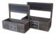 Set of 2 Rectangular wood containers with chalkboard
