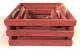 Set of 3 Red square crates with jute handles