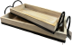  Set of 2 Wood trays with iron base & handles L: 20