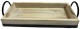 Smallest piece in a Set of 2 Wood trays with iron base S: 17