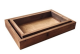 CBX761BR2 - Set of 2 brown rustic/vintage style wood trays