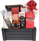 Black wood crate with side handles gift basket kit.  All you need to make 12 Gift Baskets