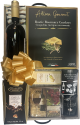 Wood tray with metal handles gourmet gift basket KIT