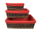 
Largest piece in the Set of 3 willow baskets with red fabric liner 17