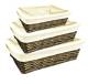 Smallest piece in the S/3 rectangular willow baskets with ivory fabric liner 12