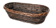 <p>Long oval willow & chipwood basket 22