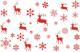 Red REINDEER & Snowflakes Printed Cellophane roll 40