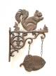 CIR1002SQ - Cast iron Squirrel hook with hanging Welcome aco
